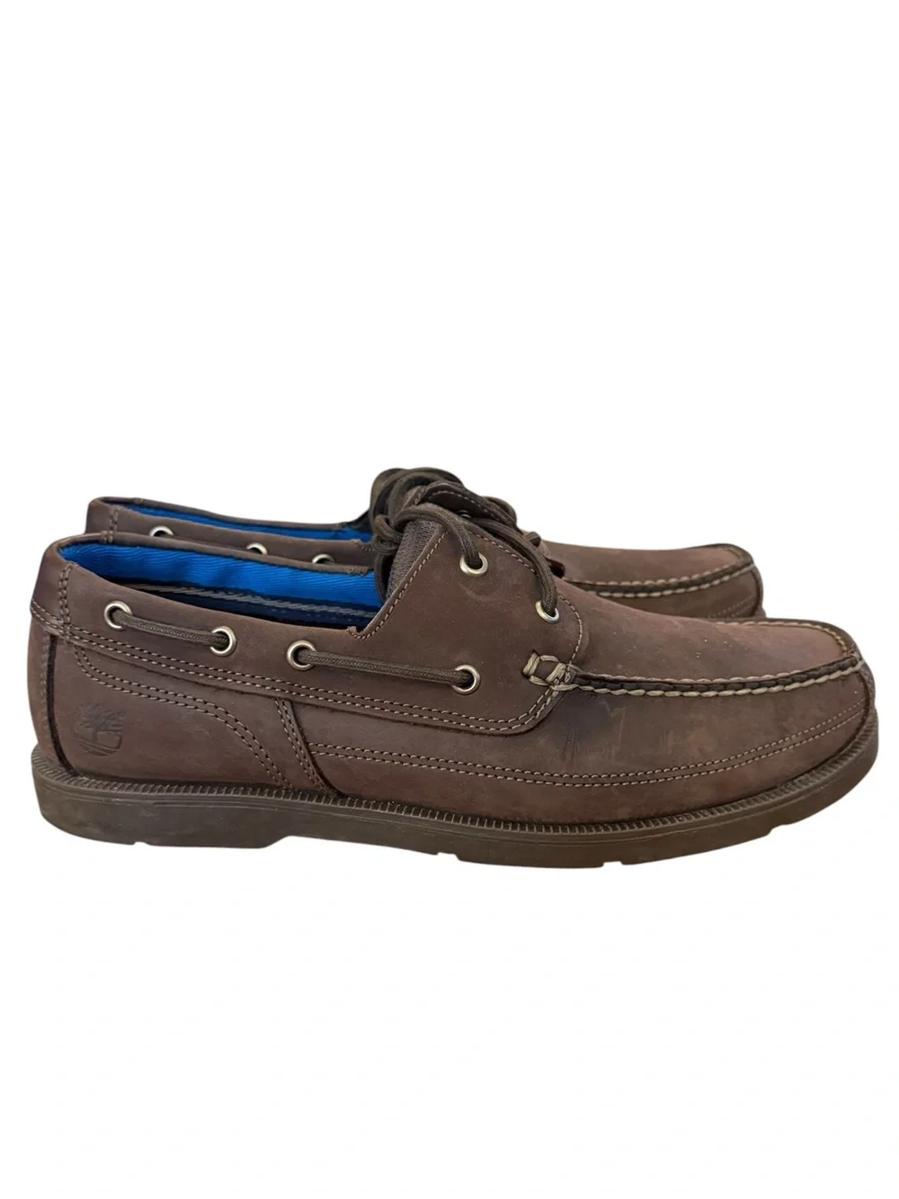 Timberland 2-Eye Boat Shoes Men’s 10.5W Wide Brown Leather Gripstick A1G8C NWOT